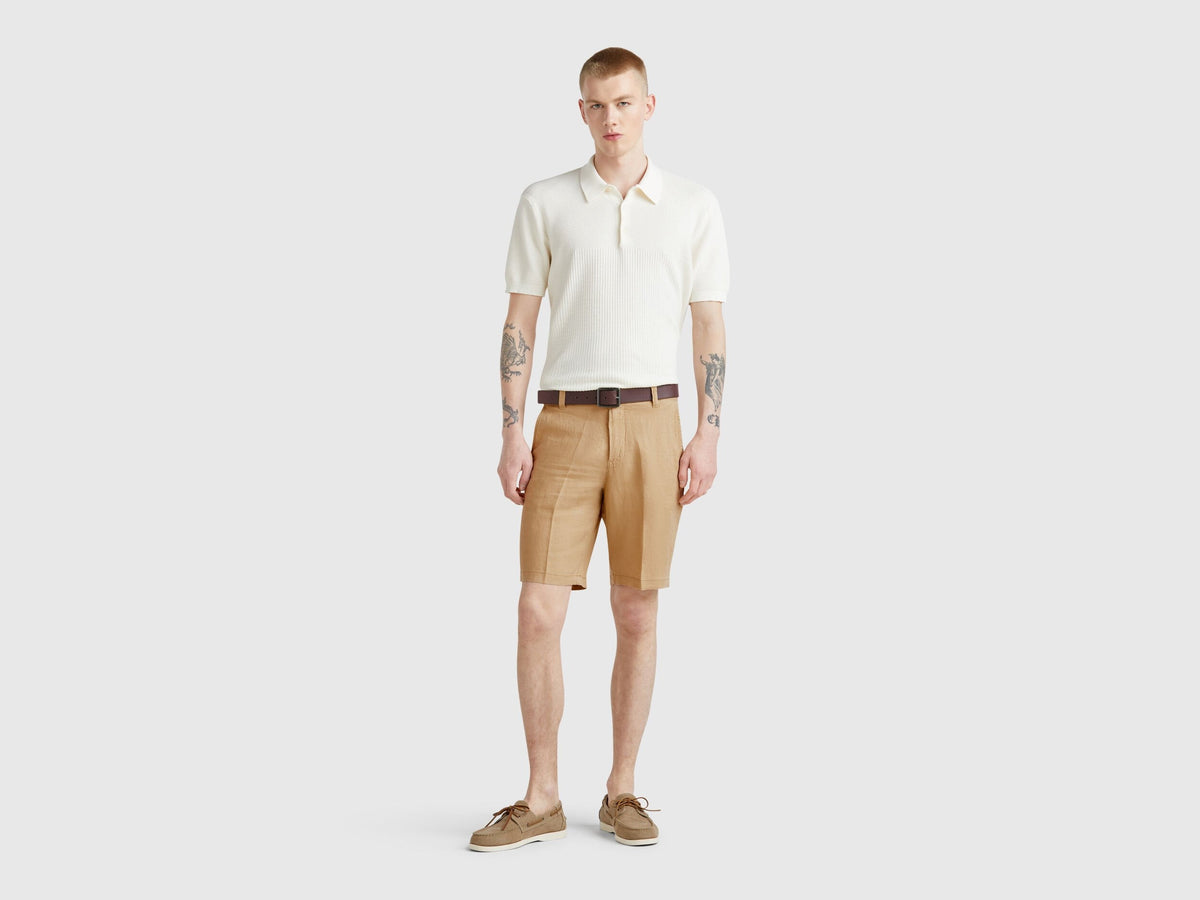 Benetton_Bermudas in Pure Linen_4AGH59548_393_01