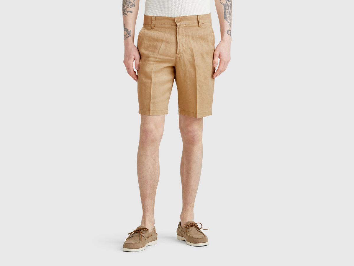 Benetton_Bermudas in Pure Linen_4AGH59548_393_02