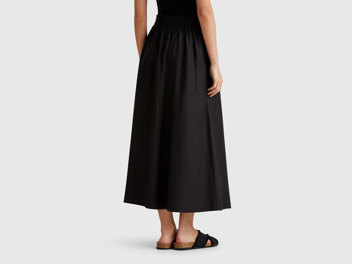 Benetton_Long Skirt in Pure Linen_4AGHD004L_100_03