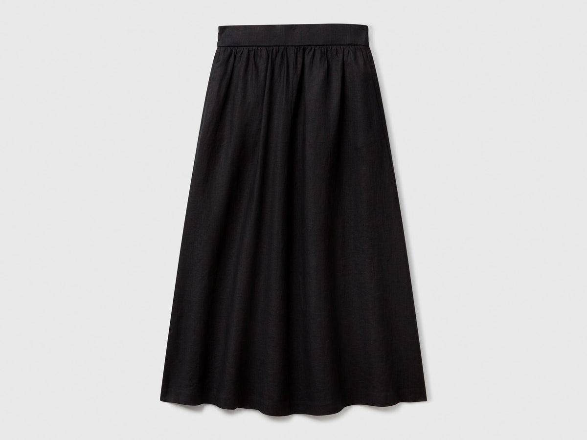 Benetton_Long Skirt in Pure Linen_4AGHD004L_100_04