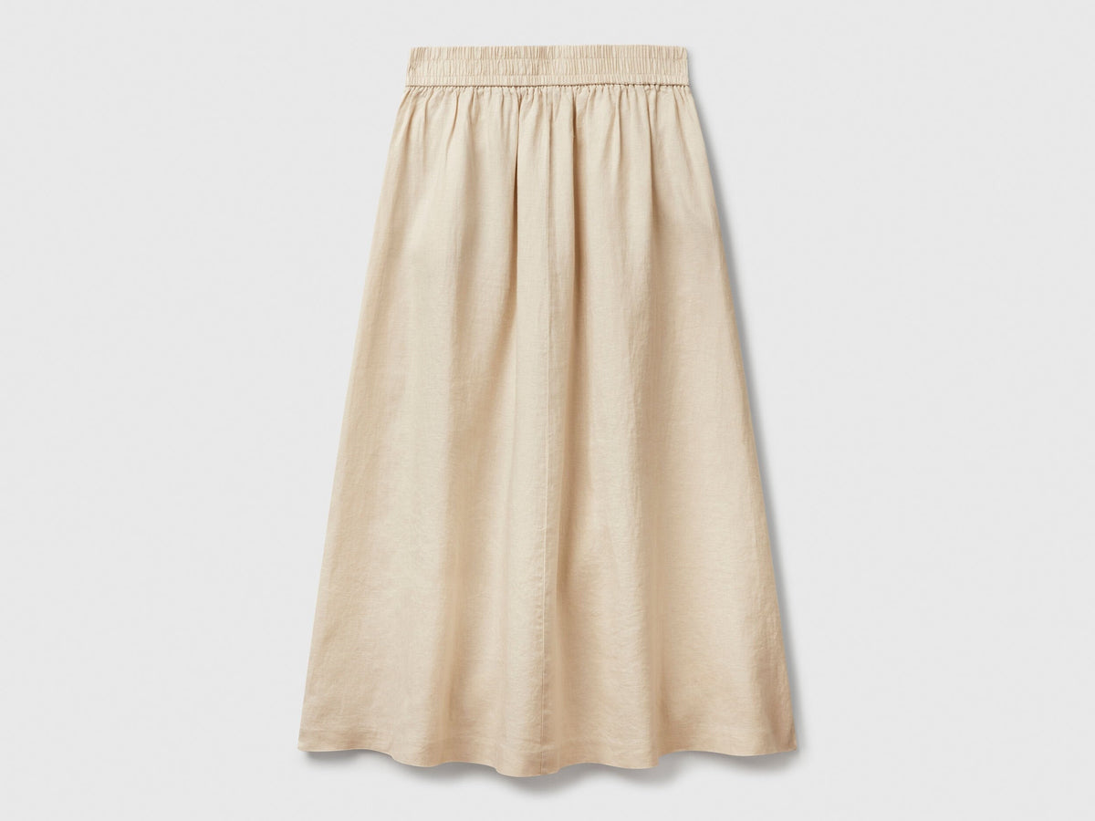 Benetton_Long Skirt in Pure Linen_4AGHD004L_152_05