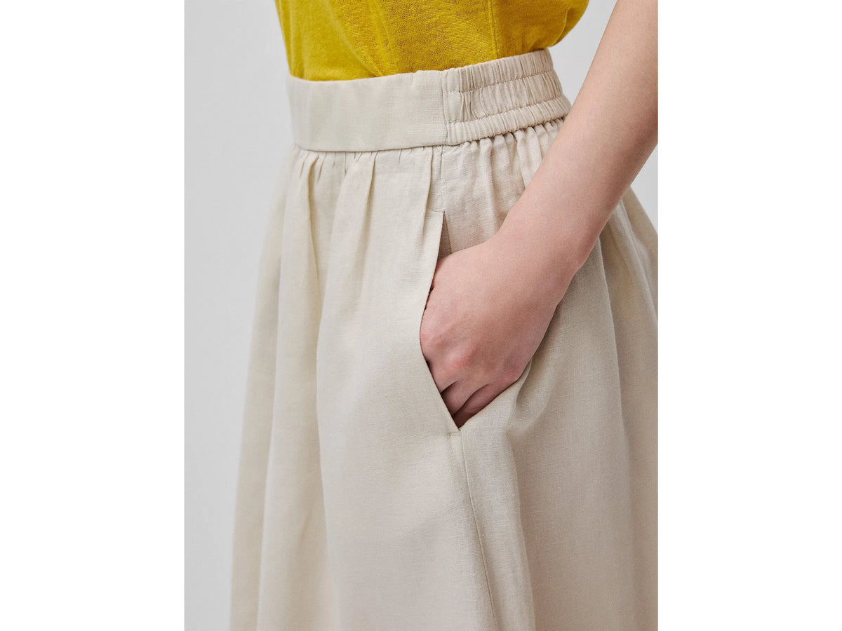 Benetton Beige Women Maxi Skirt in Pure Linen SKU: 4AGHD005K_152 Image 04
