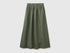 Benetton Military green Women Maxi Skirt in Pure Linen SKU: 4AGHD005K_20W Image 01