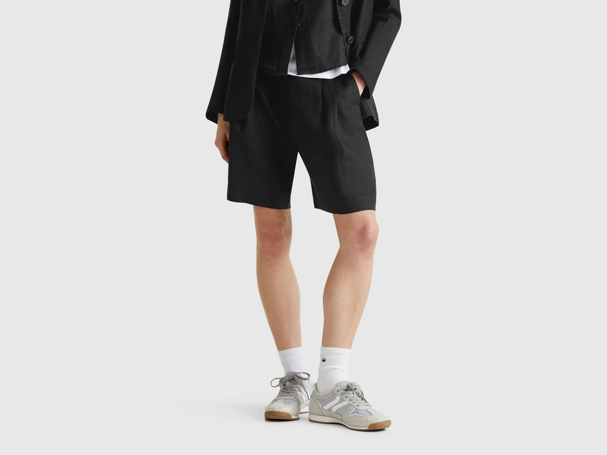 Benetton_100% Linen Bermudas_4AGHD901V_100_02