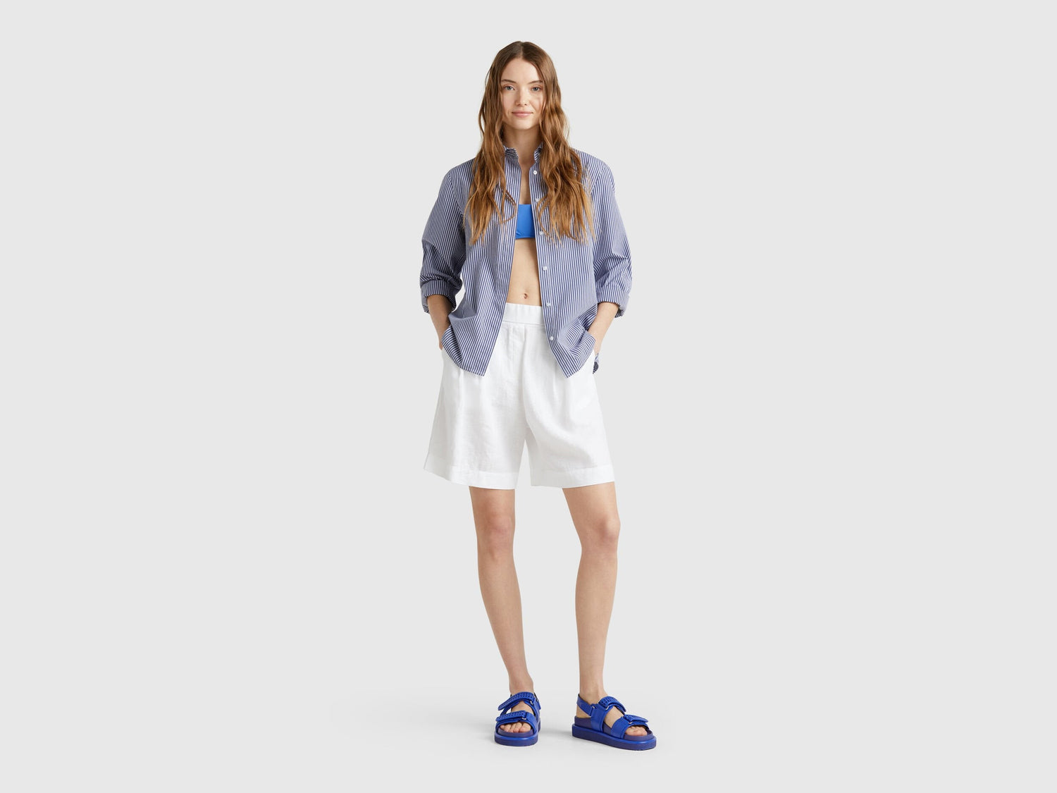 Benetton_100% Linen Bermudas_4AGHD901V_101_01