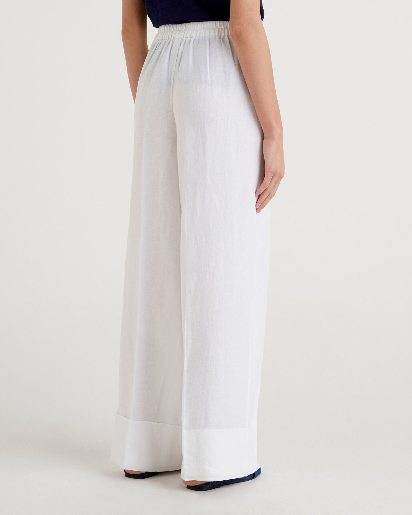 Palazzo Trousers In 100% Linen