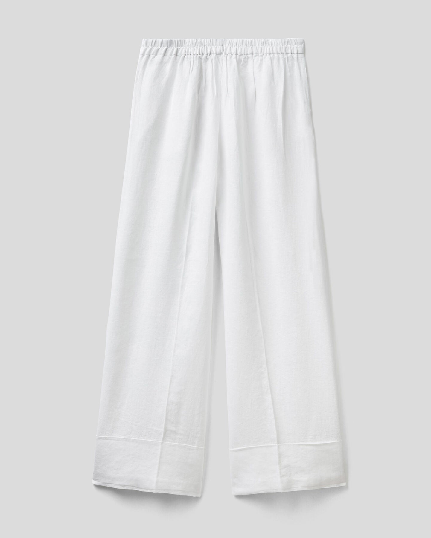 Palazzo Trousers In 100% Linen