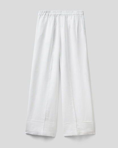 Palazzo Trousers In 100% Linen