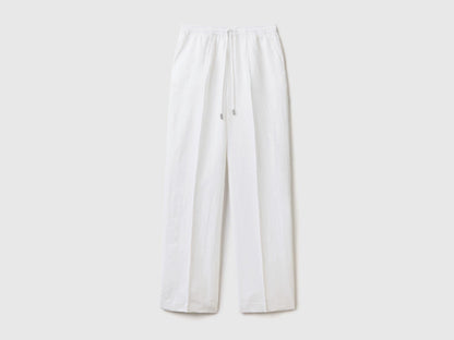 Trousers In Pure Linen With Elastic_4AGHDF03C_101_04