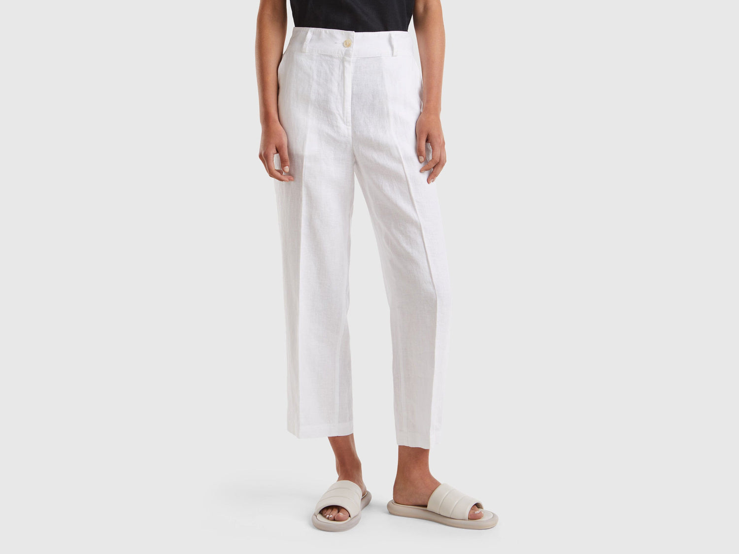 Straight Trousers In Pure Linen_4AGHDF06R_101_02