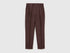 Benetton Brown Women 100% Linen Cigarette Trousers SKU: 4AGHDF079_33T Image 01