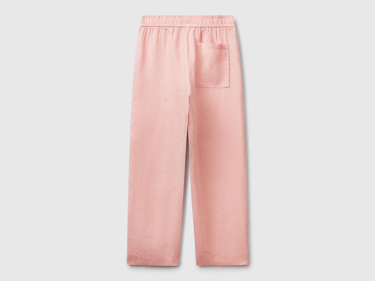 Benetton_Trousers in Pure Linen with Elastic_4AGHDF08J_04U_05