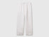 Benetton White Women Trousers in Pure Linen with Elastic SKU: 4AGHDF08J_101 Image 01