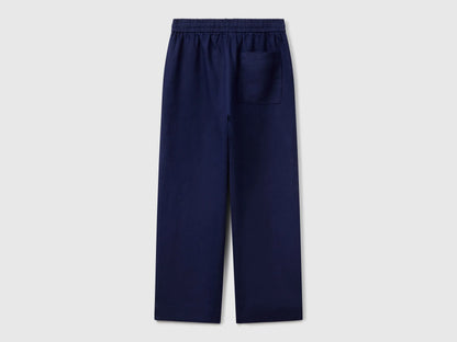 Benetton Dark Blue Women Trousers in Pure Linen with Elastic SKU: 4AGHDF08J_252 Image 02