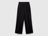 Benetton Black Women Palazzo Trousers in 100% Linen SKU: 4AGHDF08K_100 Image 01