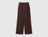 Benetton Brown Women Palazzo Trousers in Pure Linen SKU: 4AGHDF08K_33T Image 01