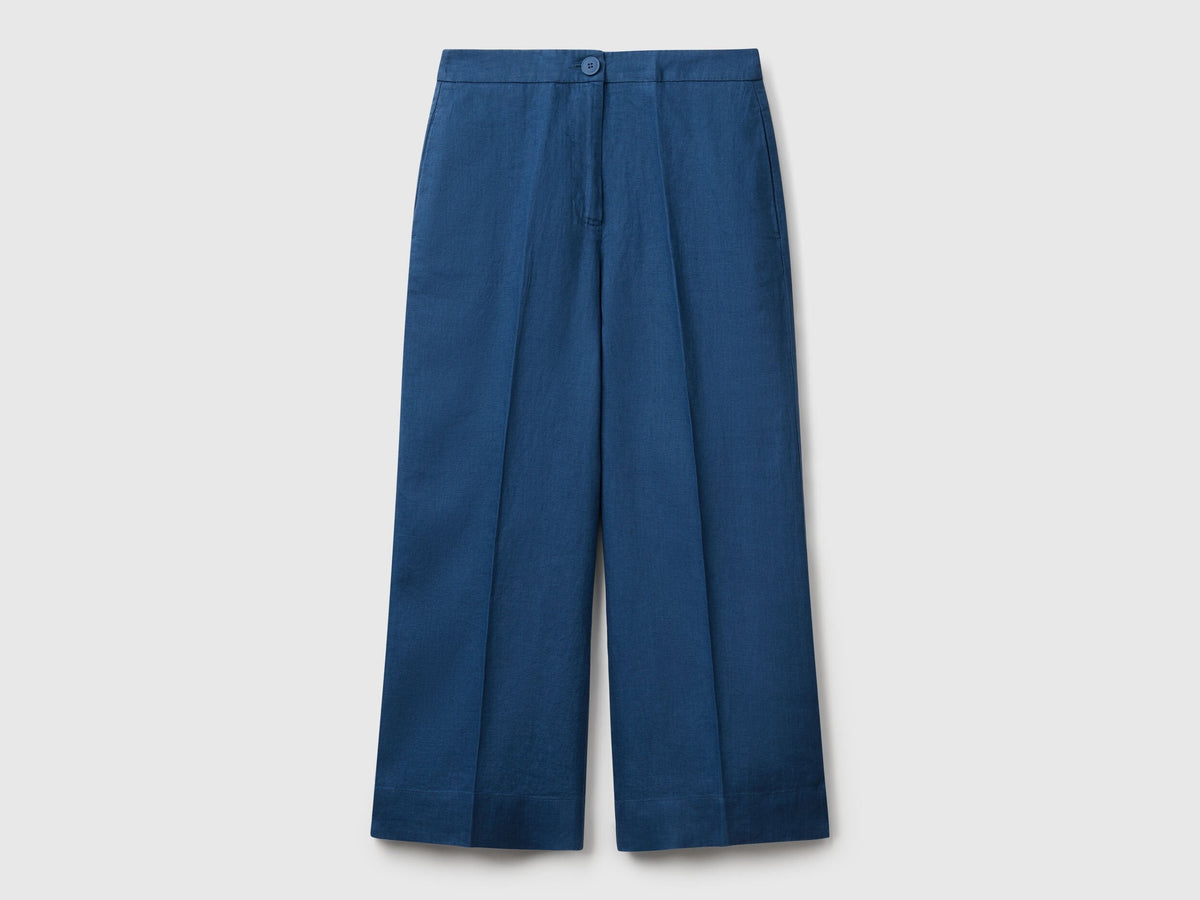 Benetton_Cropped Sweatpants in Pure Linen_4AGHDF08M_217_04