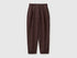 Benetton Brown Women 100% Linen Straight Trousers SKU: 4AGHDF0AY_33T Image 01