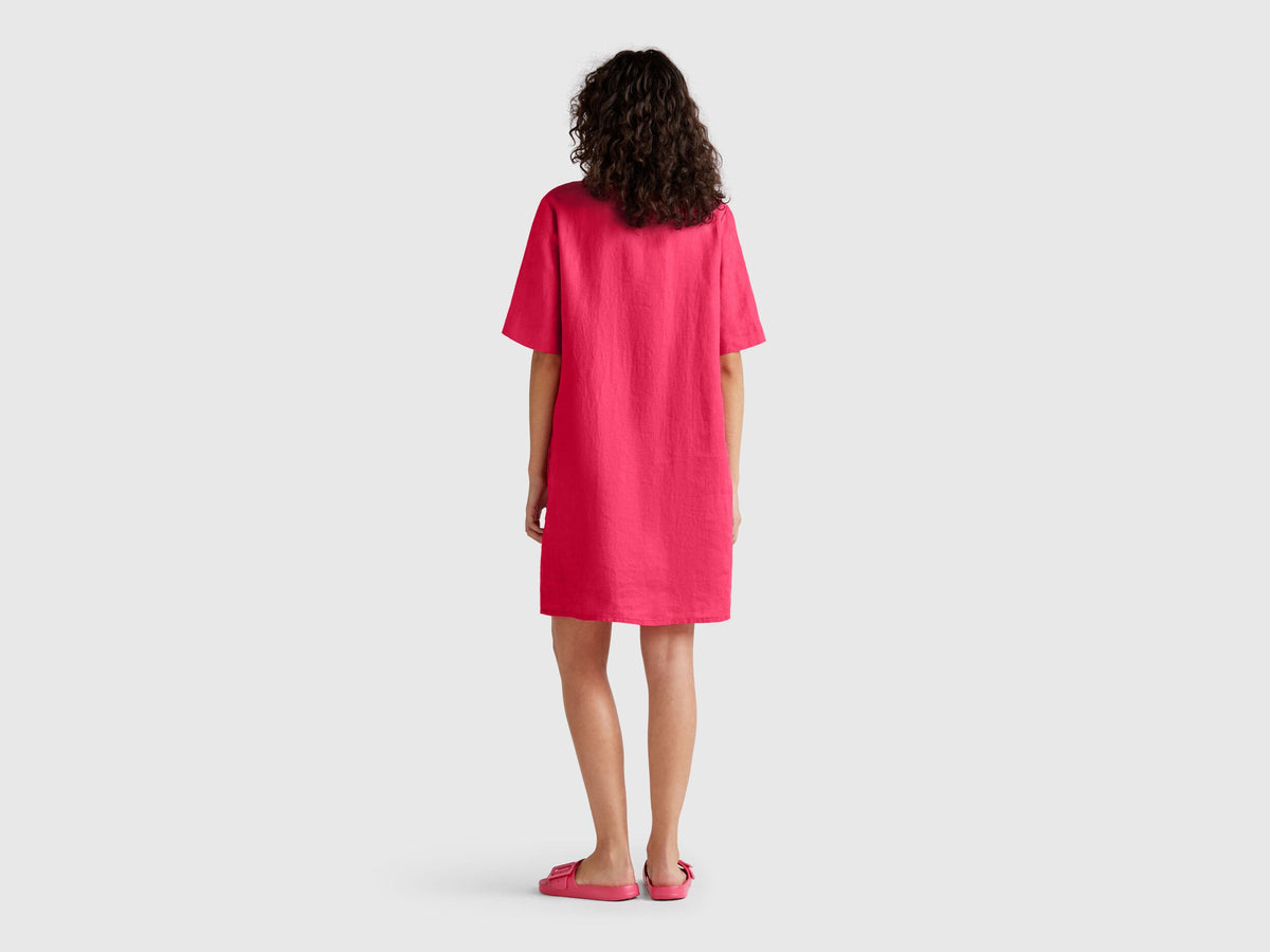 Benetton_Short Sleeve Dress in Pure Linen_4AGHDV0B0_12E_02