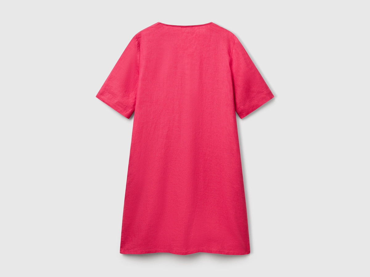 Benetton_Short Sleeve Dress in Pure Linen_4AGHDV0B0_12E_05