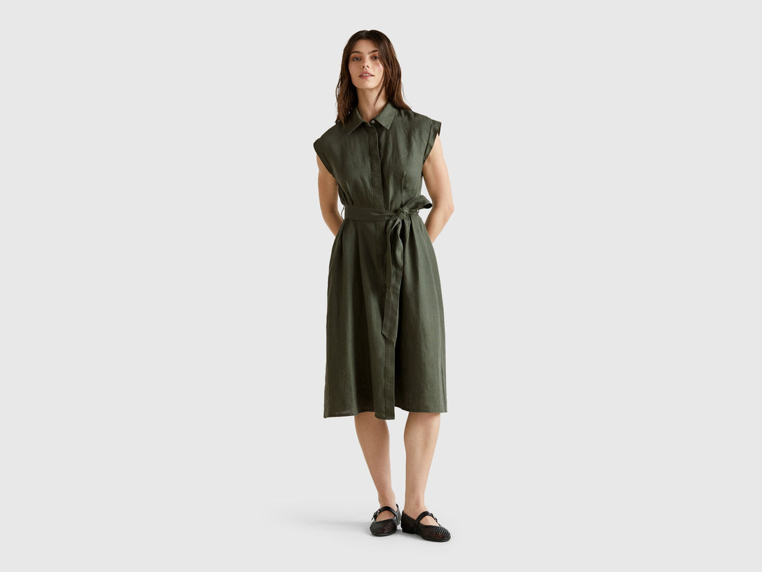 Benetton_Shirt Dress in Pure Linen_4AGHDV0B1_20W_01