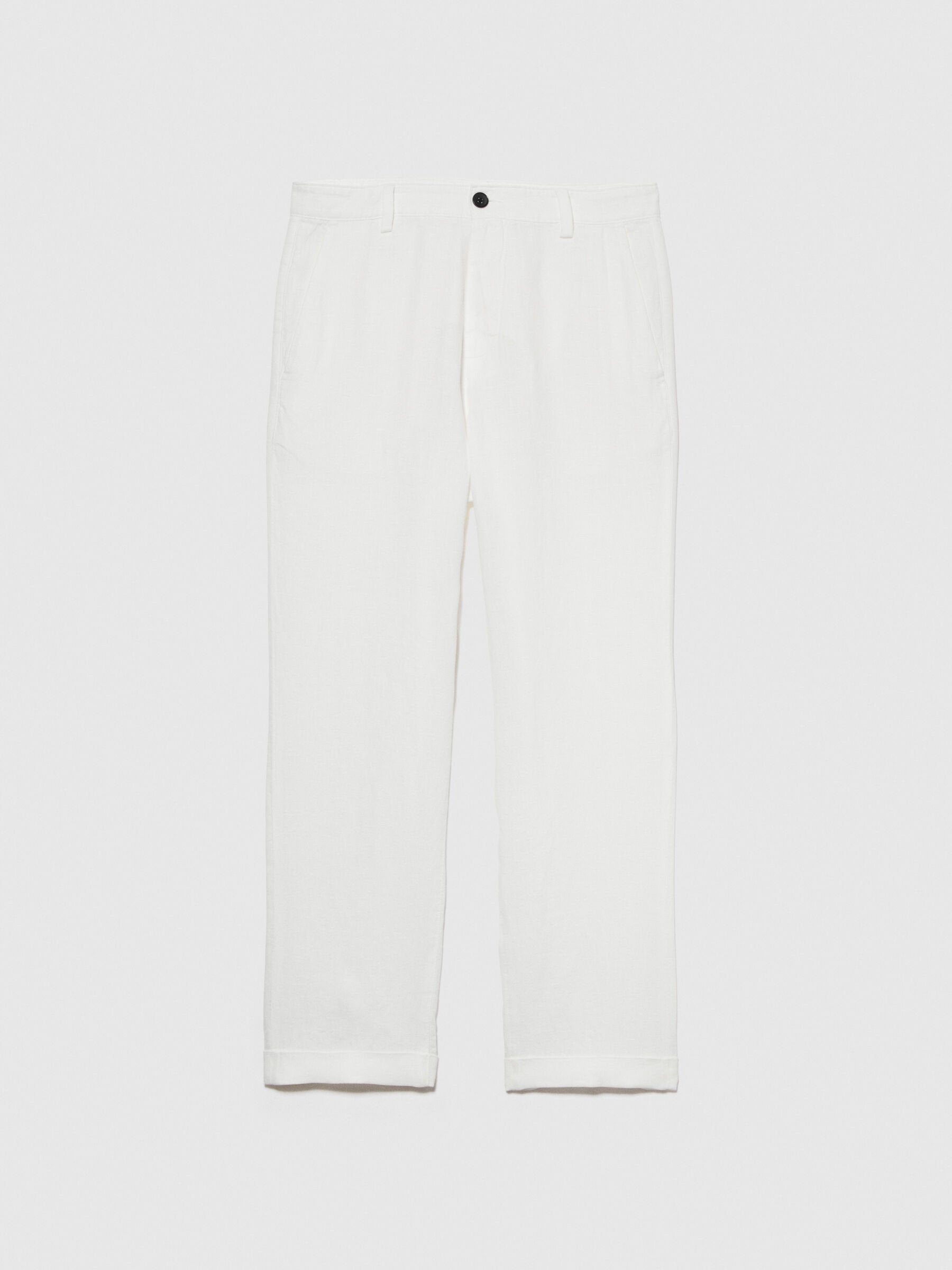 Regular Fit Trousers In 100% Linen_4AGHSF042_074_06