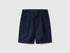 Benetton Dark Blue Men Bermuda Shorts with Drawstring in Pure Linen SKU: 4AGHU900Z_016 Image 01