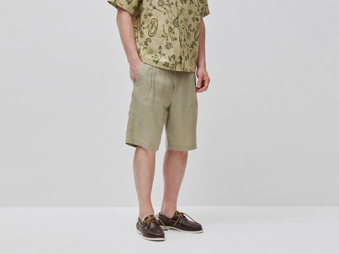 Benetton Light green Men Pure Linen Bermuda Shorts SKU: 4AGHU900Z_0W9 Image 02