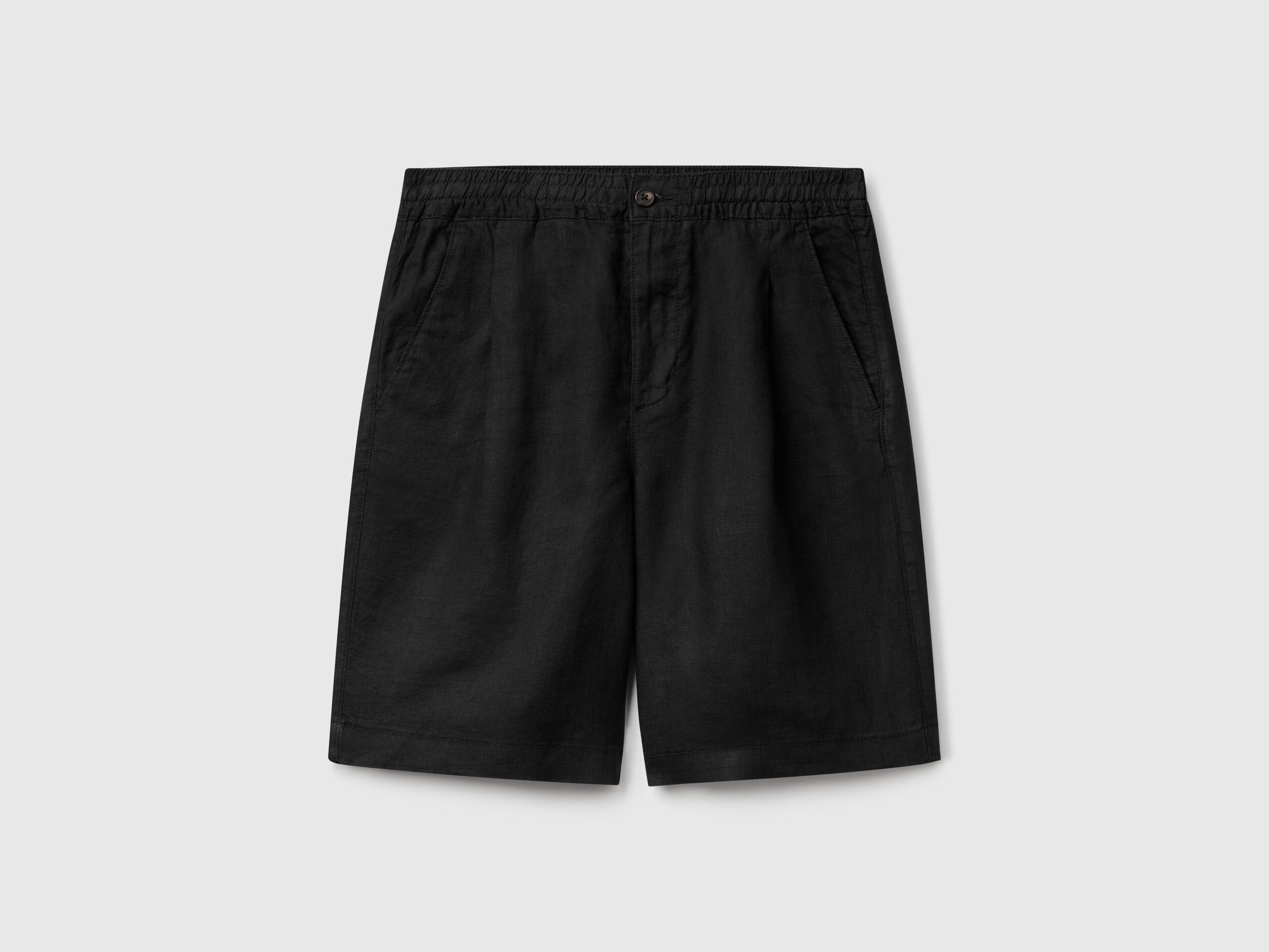 Benetton_Bermuda Shorts with Drawstring in Pure Linen_4AGHU900Z_100_04