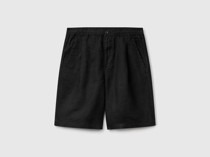 Benetton_Bermuda Shorts with Drawstring in Pure Linen_4AGHU900Z_100_04