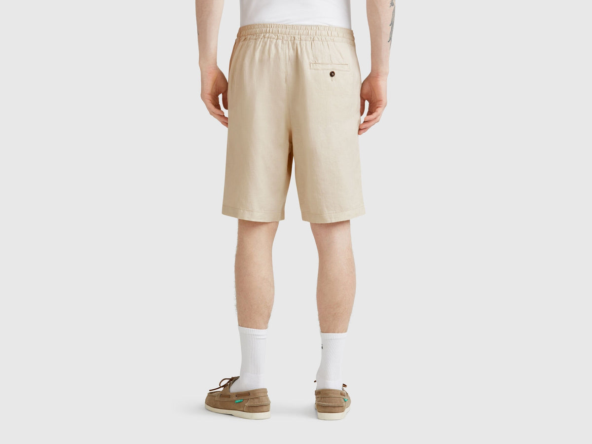 Benetton_Bermuda Shorts with Drawstring in Pure Linen_4AGHU900Z_152_03