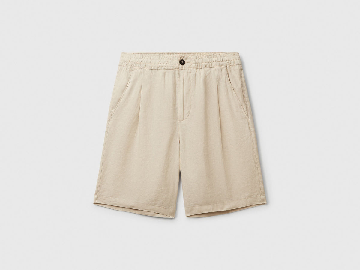 Benetton_Bermuda Shorts with Drawstring in Pure Linen_4AGHU900Z_152_04