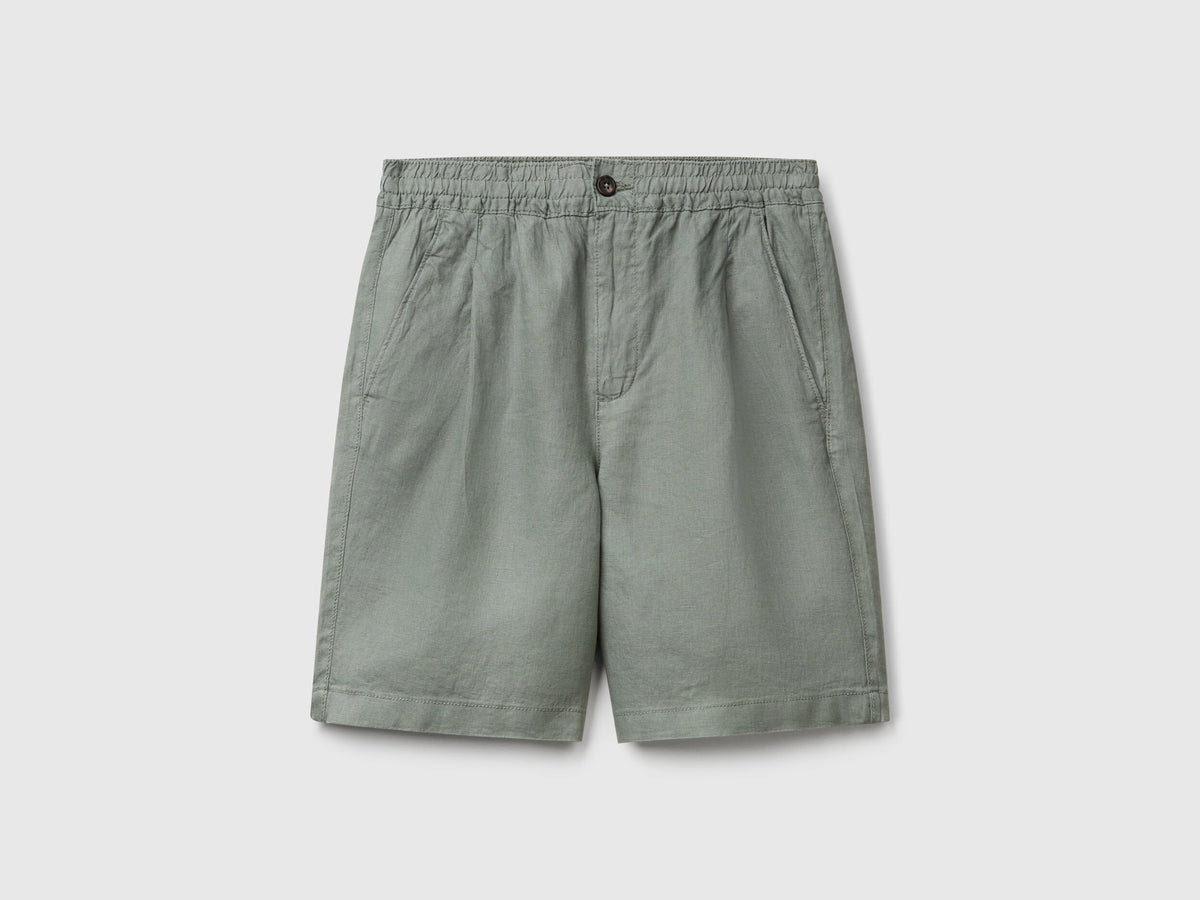 Benetton_Bermuda Shorts with Drawstring in Pure Linen_4AGHU900Z_26Y_04