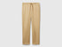 Benetton Camel Men Trousers in Pure Linen with Drawstring SKU: 4AGHUF00M_393 Image 01