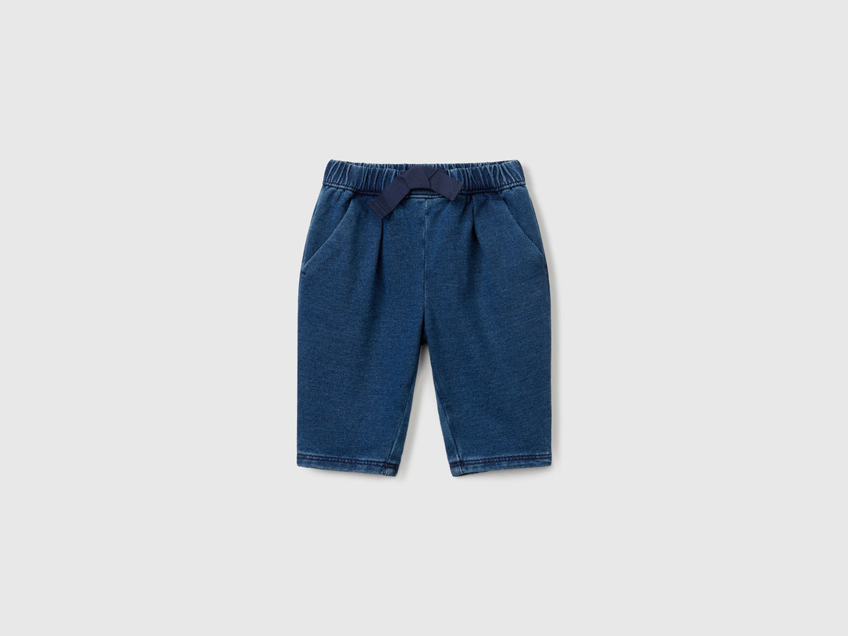 Benetton_Denim Look Trousers with Drawstring_4BAYAF01H_901_01