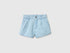 Benetton Light Blue Girls Chambray Shorts with Pleats SKU: 4DHJG903G_902 Image 01