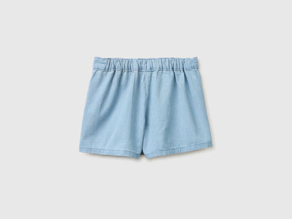 Benetton Light Blue Girls Chambray Skirt-Trousers SKU: 4DHJG903O_901 Image 02