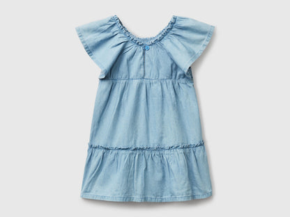 Benetton_Dress in Chambray with Frill_4DHJGV02H_901_02