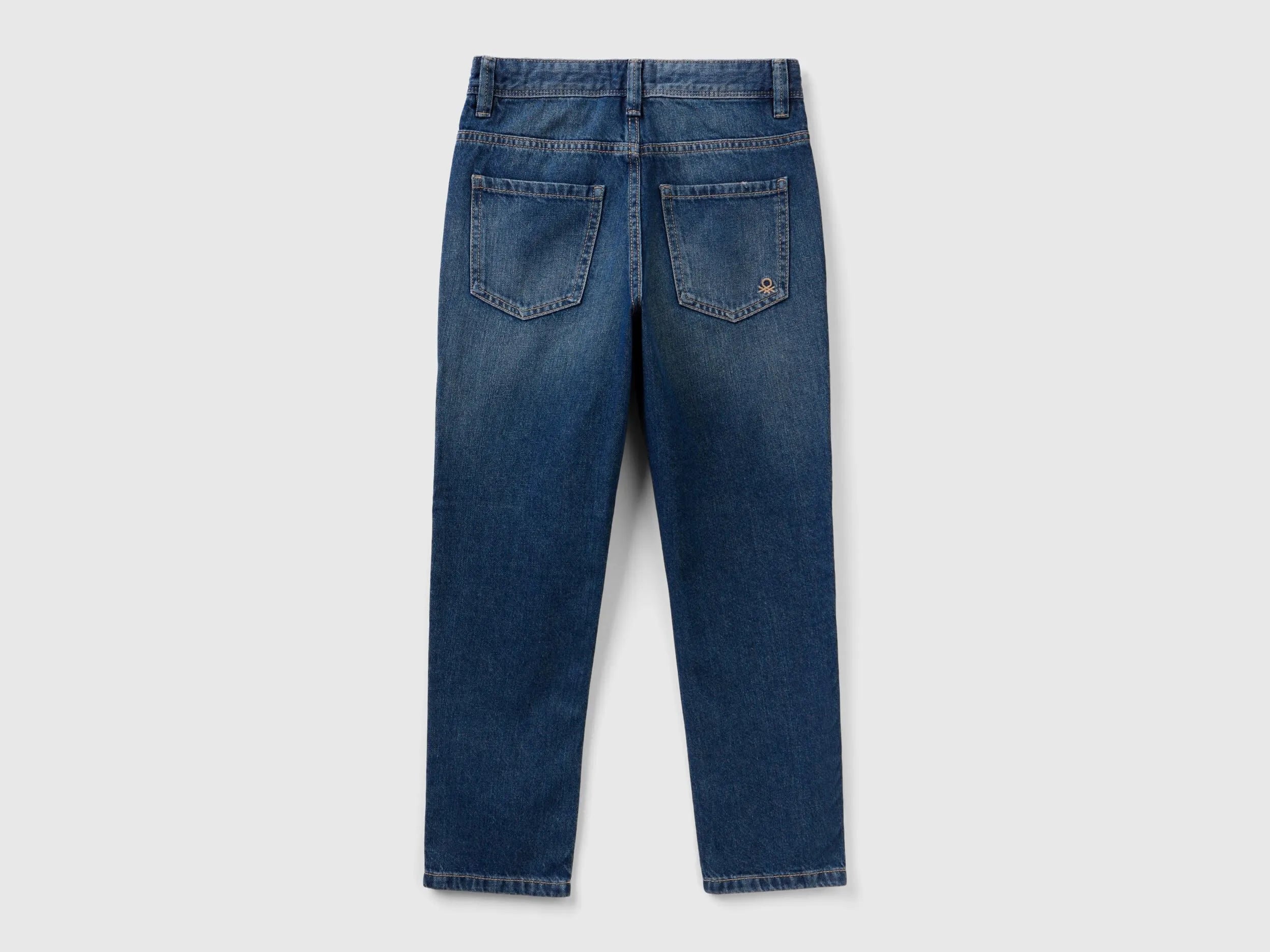 Benetton Blue Boys Straight Leg Jeans SKU: 4DW2CE021_901 Image 02