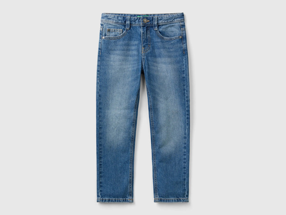 Benetton Light Blue Boys Straight Leg Jeans SKU: 4DW2CE021_902 Image 01