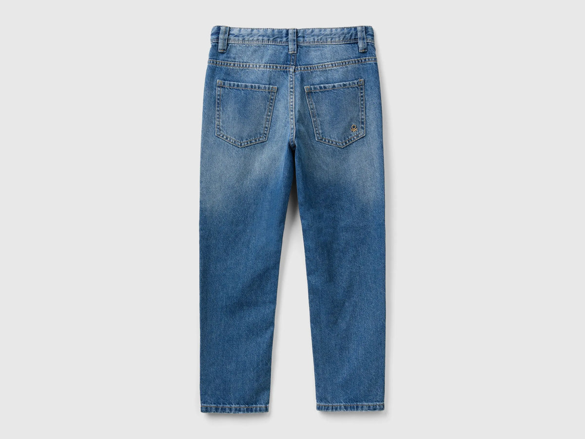 Benetton Light Blue Boys Straight Leg Jeans SKU: 4DW2CE021_902 Image 02
