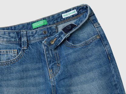 Benetton Light Blue Boys Straight Leg Jeans SKU: 4DW2CE021_902 Image 03