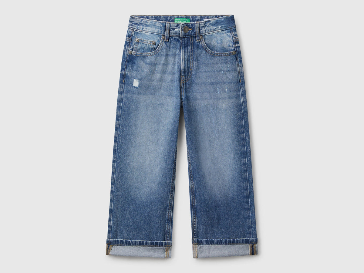 Benetton_Blue_Straight Jeans with Cuffs_4DW2CE04J_901_01