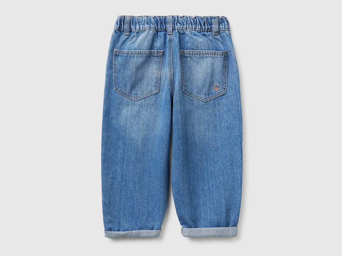 Benetton Blue Boys Jogger-Style Jeans SKU: 4DW2GF02W_902 Image 02