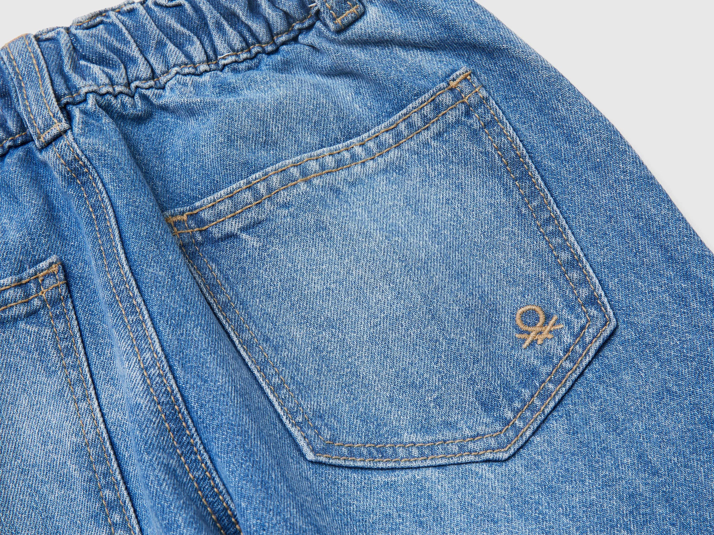 Benetton Blue Boys Jogger-Style Jeans SKU: 4DW2GF02W_902 Image 03