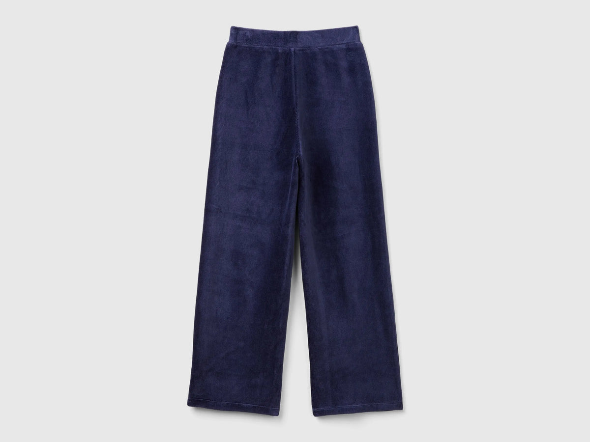 Benetton_Dark Blue_Wide Chenille Trousers_4DZBCF02Q_252_02