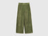 Benetton Olive Green Girls Wide-Leg Chenille Trousers SKU: 4DZBCF02Q_26K Image 01