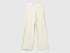 Benetton Creamy White Girls Wide Chenille Trousers SKU: 4DZBCF02Q_3C9 Image 01