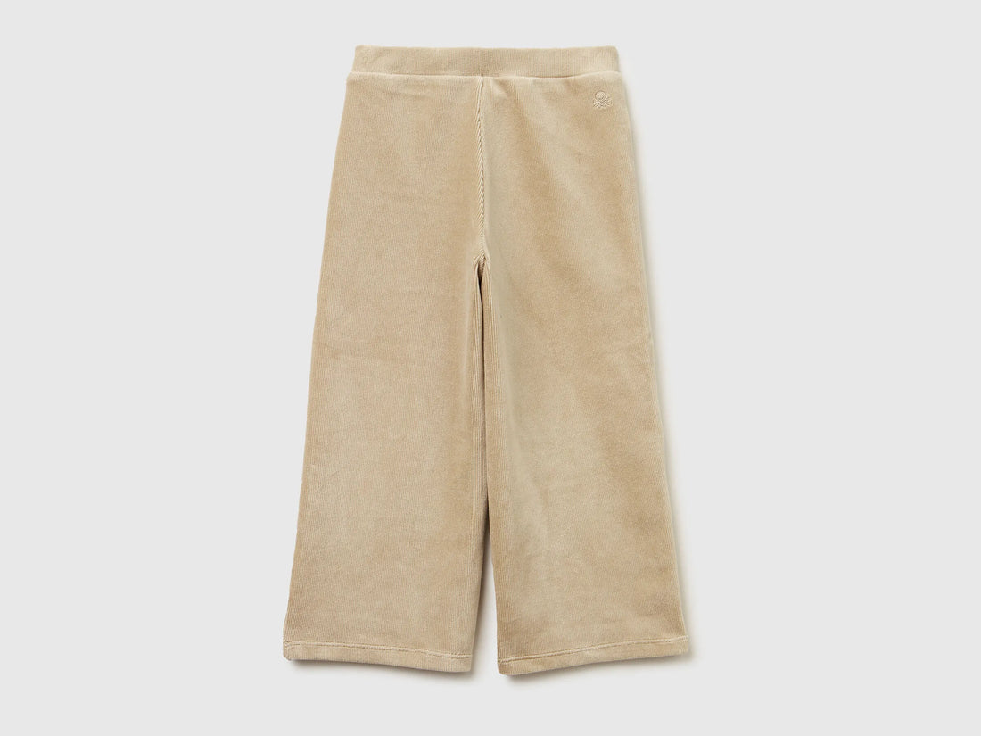 Benetton_Beige_Wide Chenille Trousers_4DZBGF01E_1K3_02