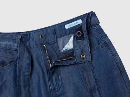 Benetton Blue Girls Wide Fit Jeans with Sash SKU: 4FFKCE03Q_901 Image 03